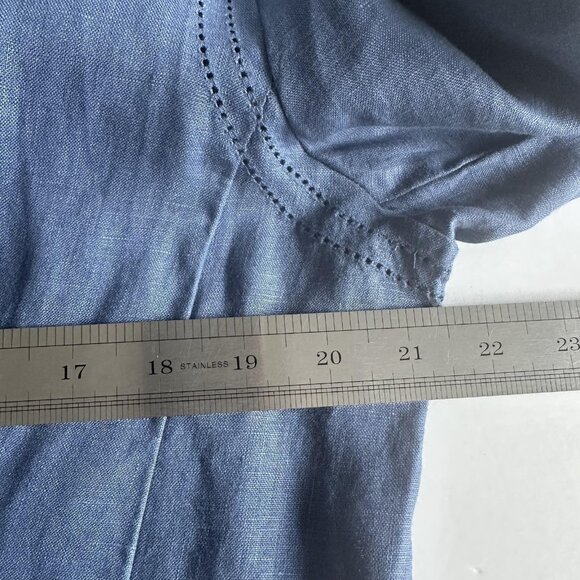 Autograph Blazer Womens 14 Blue 100% Linen Unlined Lightweight One Button Office - Picture 8 of 10